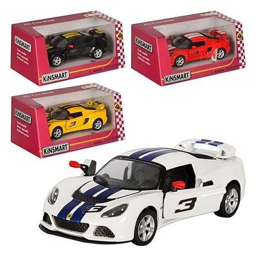 Машина металева  Lotus Exige S інерція відкрив двері гум колеса коробка 16*7*8см КТ5361WF kinsmart