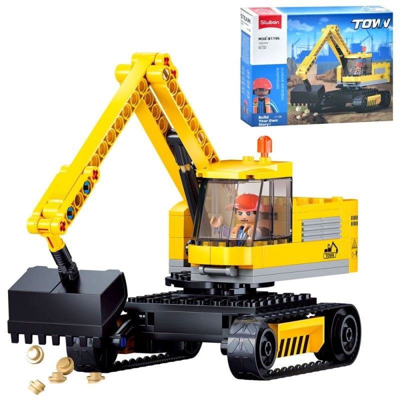 Конструктор типу лего 152дет TOWV будтехніка міні екскаватор коробка 28,5*24*5см M38-B0952 sluban
