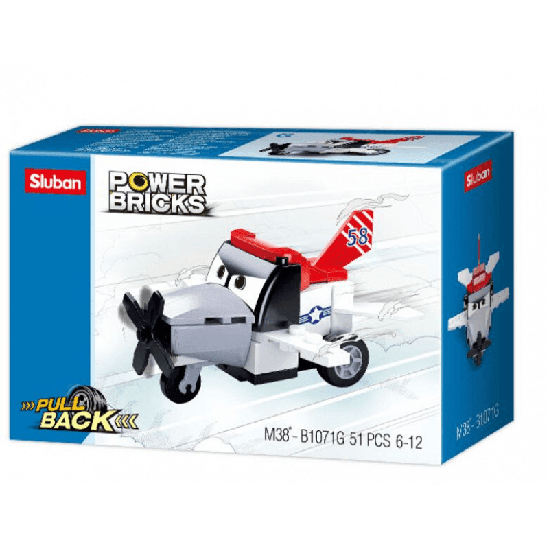 Конструктор 51дет Power Bricks  Літак в коробці  14*9*4см M38-B1071G sluban