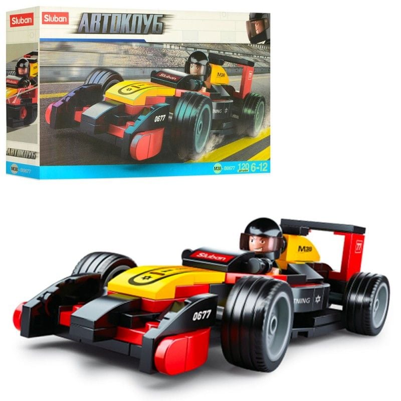 Конструктор 120 дет CarClub гонка в коробці 23,5*14*4,5см M38-B0677 sluban