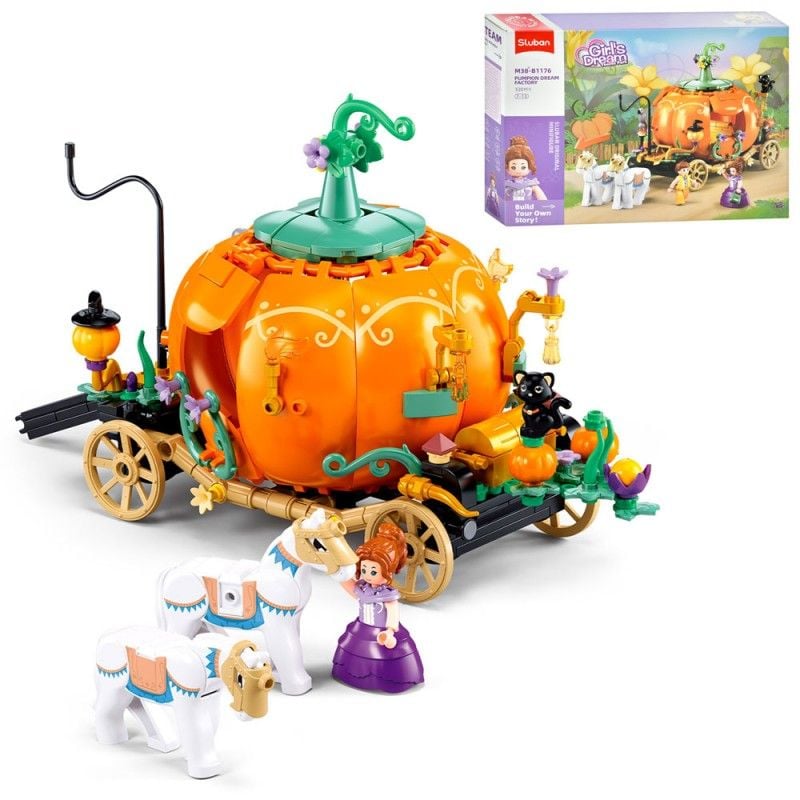 Конструктор типу лего 320 дет Girls Dream Гарбузова карета фігурки коробка 43*28*6,5см M38-B1176 sluban