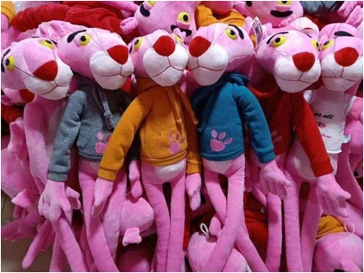 М'яка іграшка рожева Пантера 112см в кофтині M16960 копиця