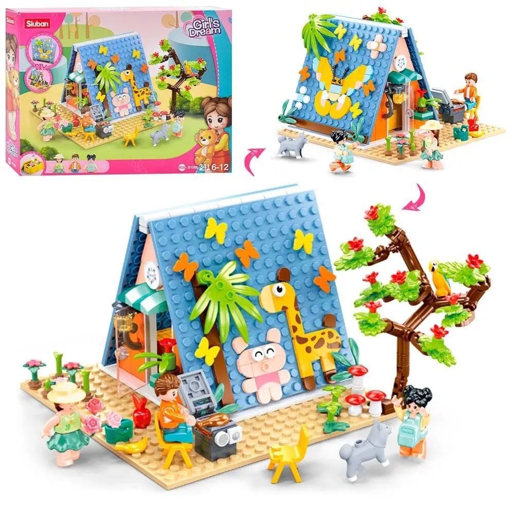 Конструктор типу лего Girls Dream 341д Табір меблі фігурки коробка 38*38,5*7см M38-B1088 sluban