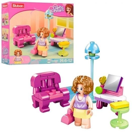 Конструктор 56 дет Рожева Мрія Кімната у коробці M38-B0800 sluban