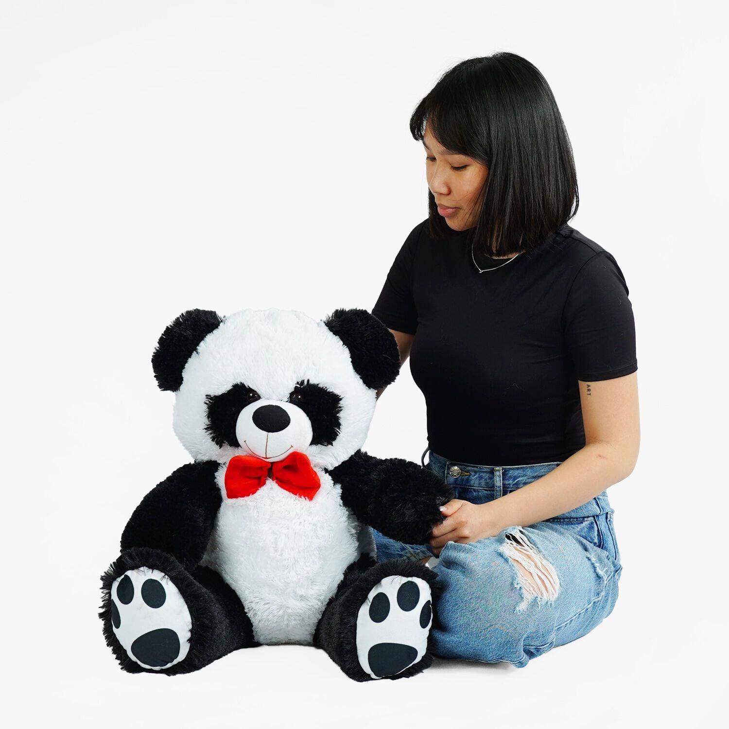 М'яка іграшка Панда 1м з бантиком травка П95988 україна