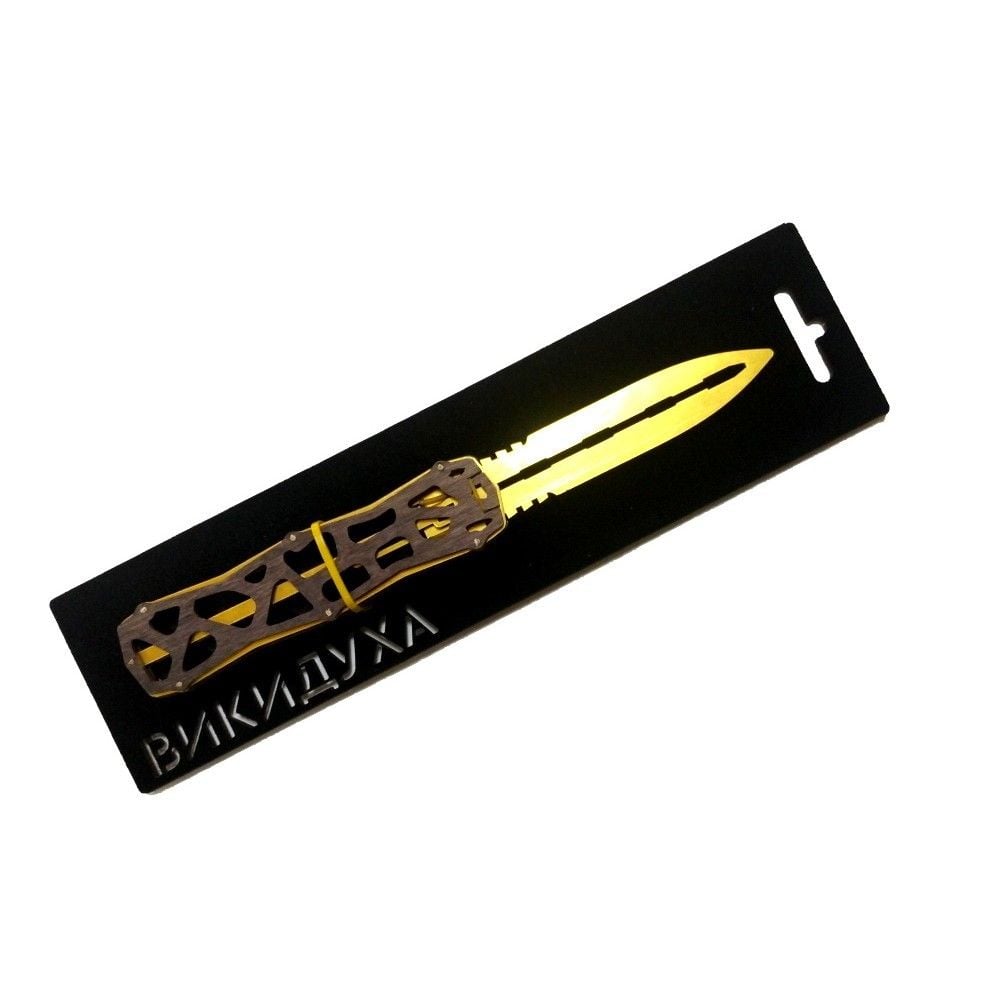 Ніж Викидуха Скелетон Black дерево на планшеті 28*7,5см 61235 україна