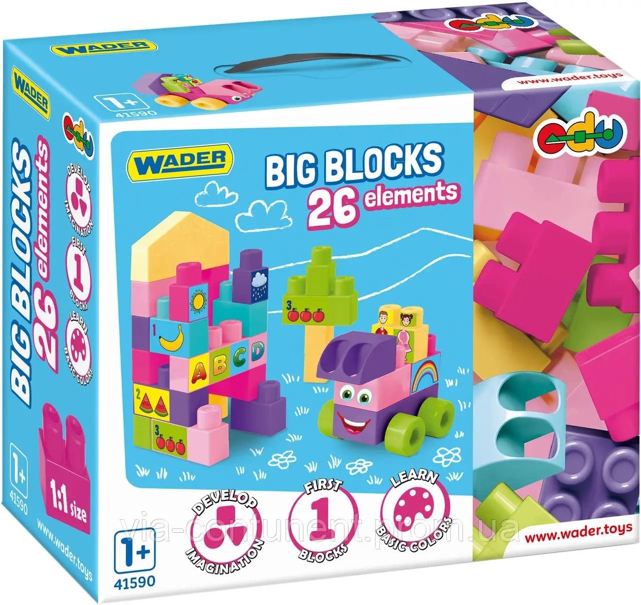 Конструктор BIG Blocks 26ел у коробці 29*24*11см 41590 wader