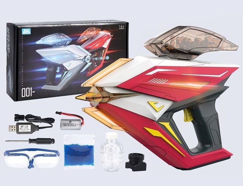 Пістолет Blaster акум 7.4V підсвічування стріляє орбізами окуляри 2 магазини в коробці 39*22*8см 662-1 Китай