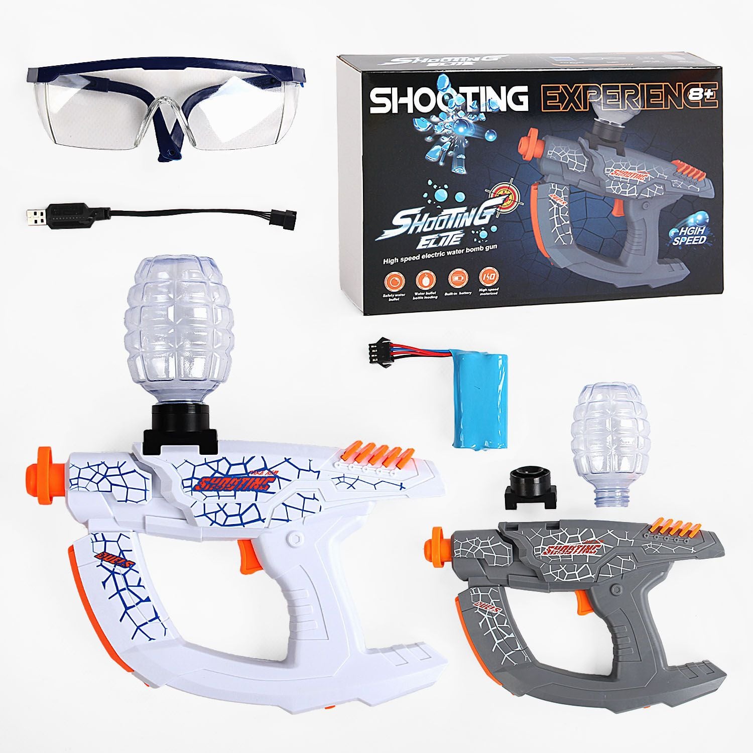 Пістолет Blaster акум 7.4V стріляє орбізами магазин окуляри в коробці 33*19*7см ST617A Китай