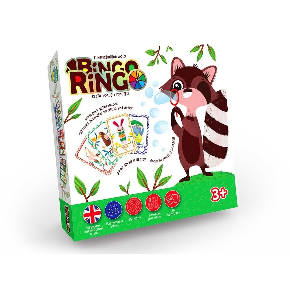 Гра настільна Bingo Ringo Енот у коробці 25*25*4см GBR-01-01E danko toys