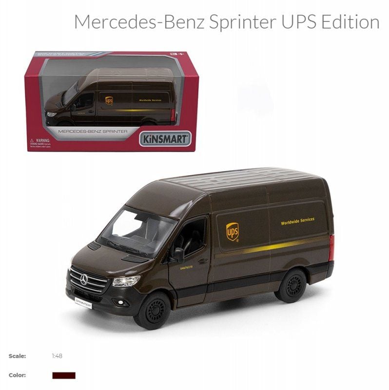 Машина метал 1:48 Mercedes-Benz Sprinter відкр. двері інерція гум колеса в коробці 16*8*7см KT5430W kinsmart