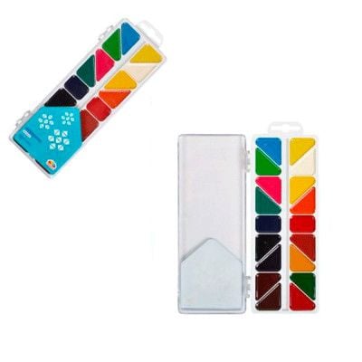 Фарби акварельні мозаїка18кол пластик коробка 300104 гамма