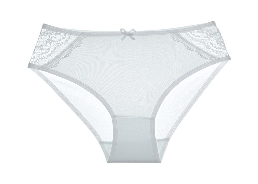 Труси для дівчинки плавками трикотаж з мереживом та бантиком білі 4171F1 Donella 8-9р
