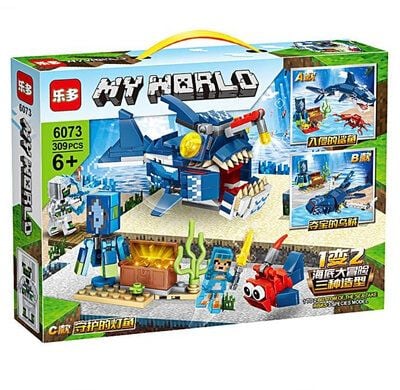 Конструктор My World герої Майнкрафт 309дет Підводний світ фігурки коробка 38*28*6см 6073 Китай