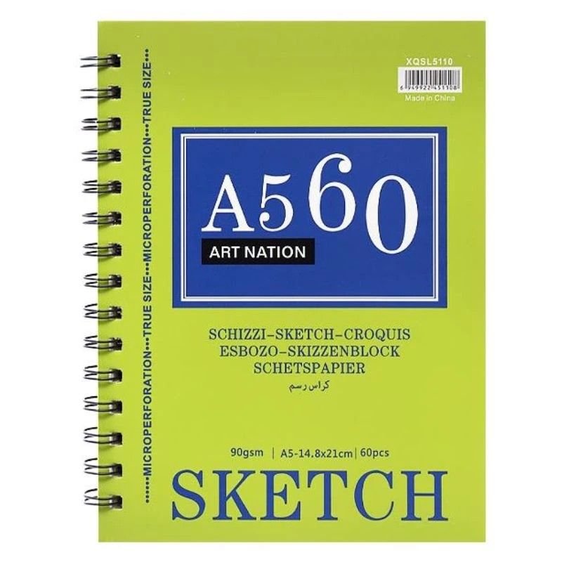 Альбом для ескізів SKETCH А5 21*16см 60арк 90гр на спіралі   XQSL5110 Art Nation