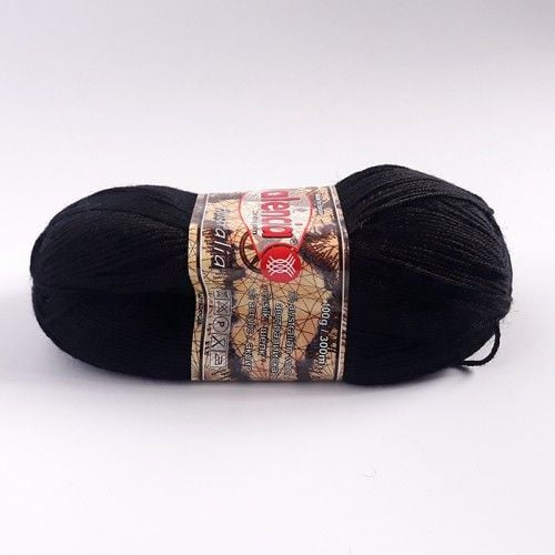 Пряжа Valencia Australia 100г 300м чорний 30% австралійська вовна 6% шовк 64% акрил 1501-F620 Іспанія