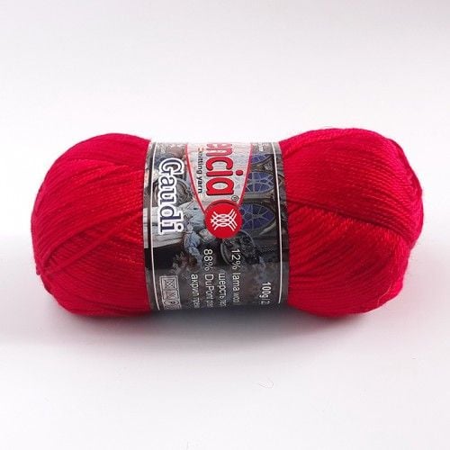 Пряжа Valencia Gaudi 100г 230м червоний 12% вовна перуанської лами88% DuPont преміум акрил 1701-211 Іспанія