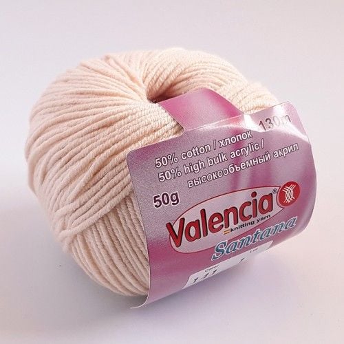 Пряжа Valencia Santana 50г 130м беж 50% хлопок 50% акрил 1-141 Іспанія
