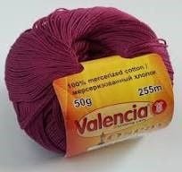 Пряжа Valencia Oscar 50г 255м темно-бузковий 50% хлопок 50% поліестер 1-552 Іспанія