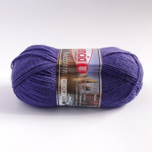 Пряжа Valencia Arizona100г260м фіолетовий 97% полірована бавовна3%кашемір 1301-3748 Іспанія