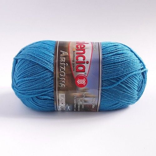 Пряжа Valencia Arizona100г260м морська хвиля 97% полірована бавовна3%кашемір 1301-F332 Іспанія