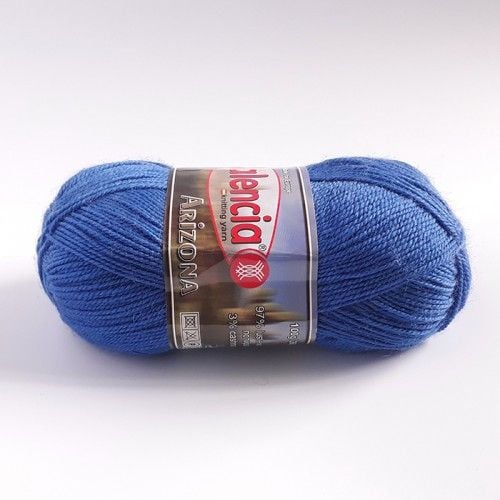 Пряжа Valencia Arizona100г260м синій 97% полірована бавовна3%кашемір 1301-4053 Іспанія