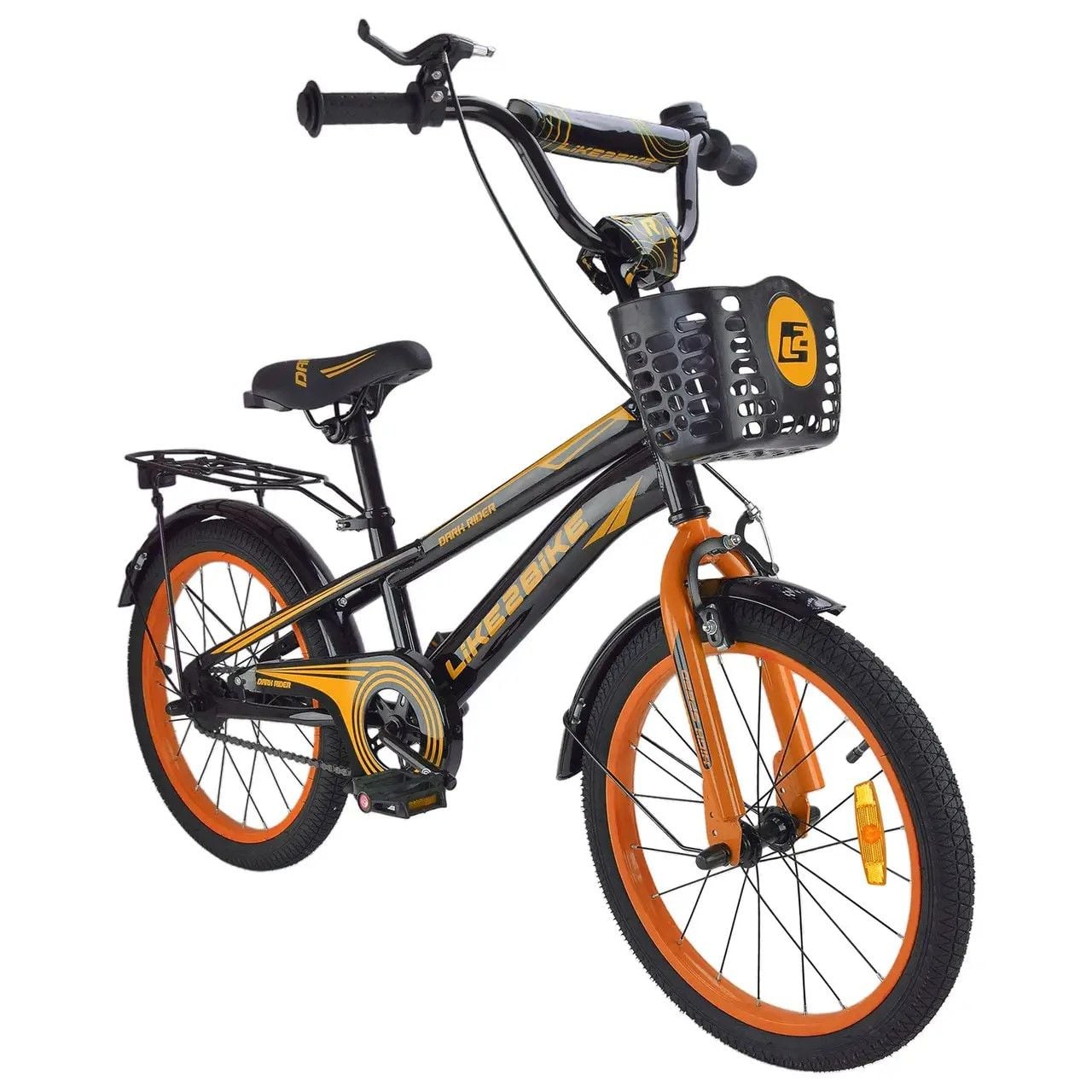 Велосипед 18" 2-х колісний Like2bike Dark Rider чорно помаранчевий з дзвоником і ручним гальмом рама сталь 241806 Китай