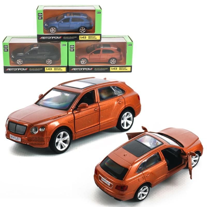 Машина металева 1:45 Bentley Bentayga відкр двері у коробці 16*7*7см 4312 Автопром