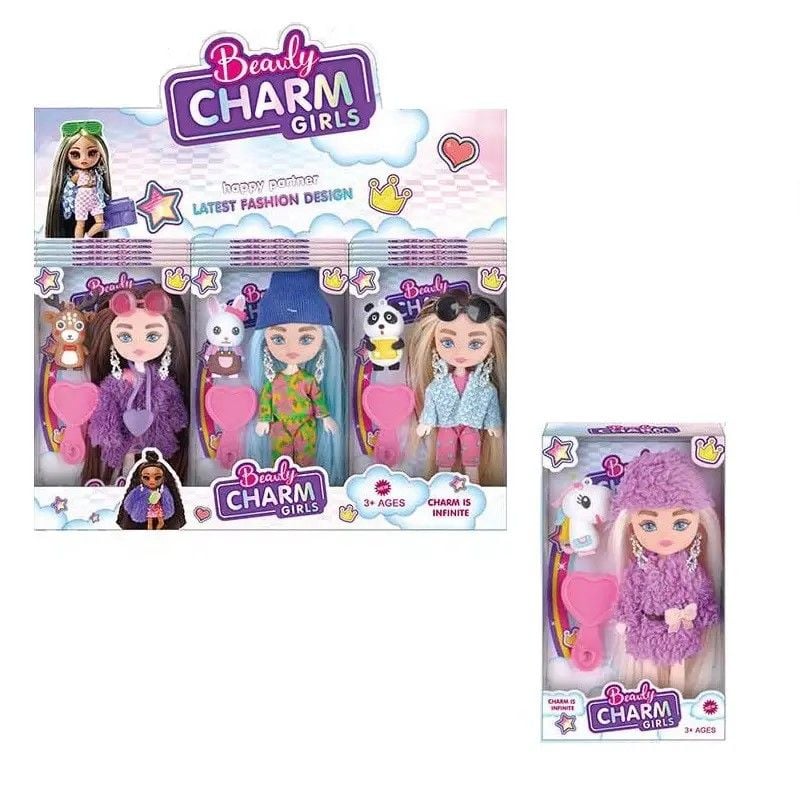 Лялька 14см з тваринкою  в коробці 17*10*4см BB119A Китай