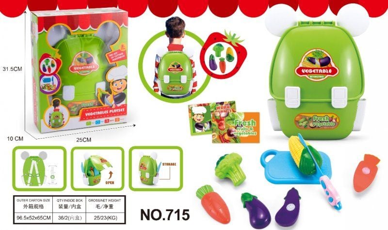 Кухонний набір овочів 8пред у рюкзаку у коробці 31*25*10см DNA-2278-24 Китай