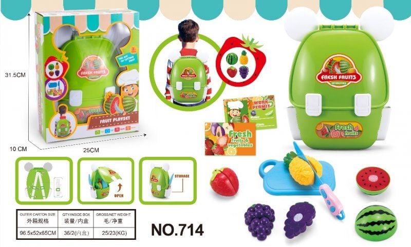 Кухонний набір фруктів 8пред у рюкзаку у коробці 31*25*10см DNA-2278-23 Китай