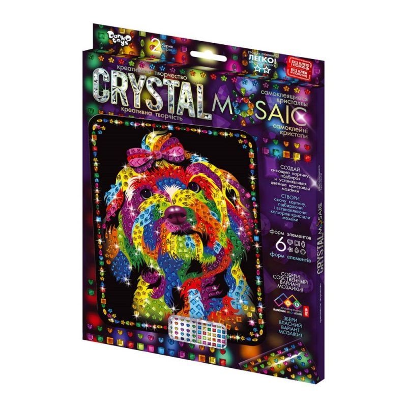 Блискуча мозаїка Crystal Mosaic Собака у коробці CRM-02-05 Danko toys