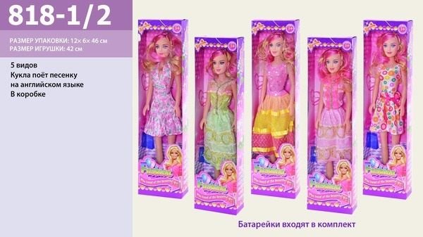 Лялька Fashion 39см у коробці 46*12*6см 818-1/2 Китай