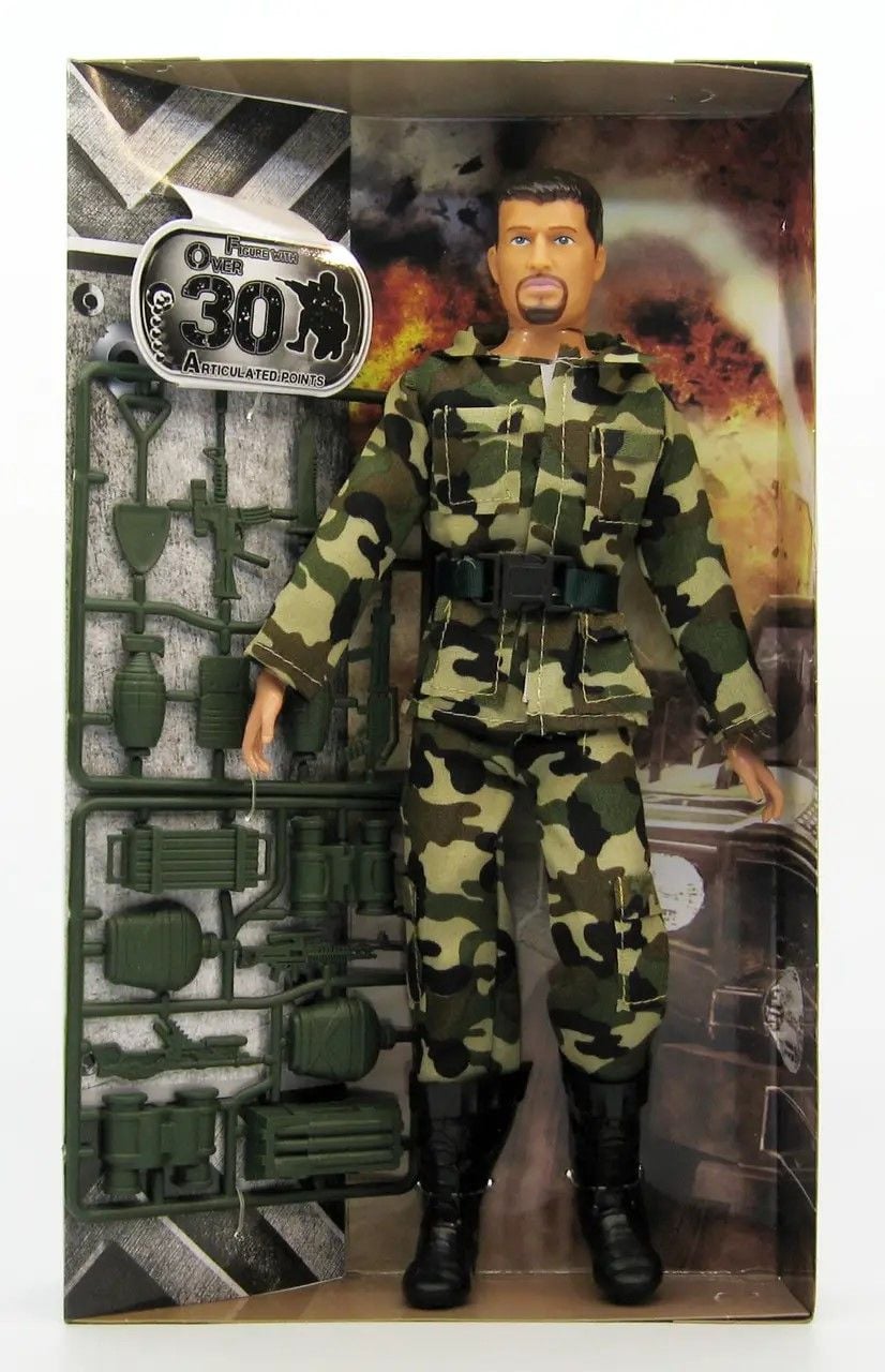 Лялька хлопчик військовий шарнірний з аксесуарами  29см у коробці A255B Китай