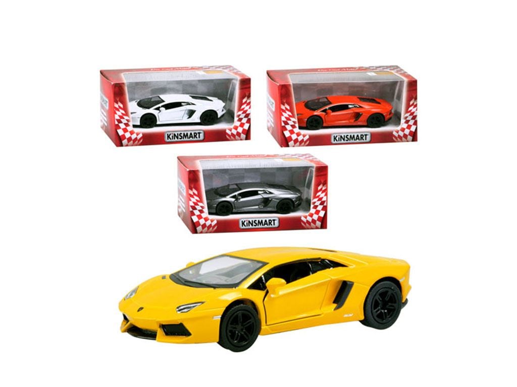 Машина металева 1:38 Lamborghini Aventador LP700-4 шнерція двері відчин гум колеса в коробці 16*8*7см KT5355W kinsmart