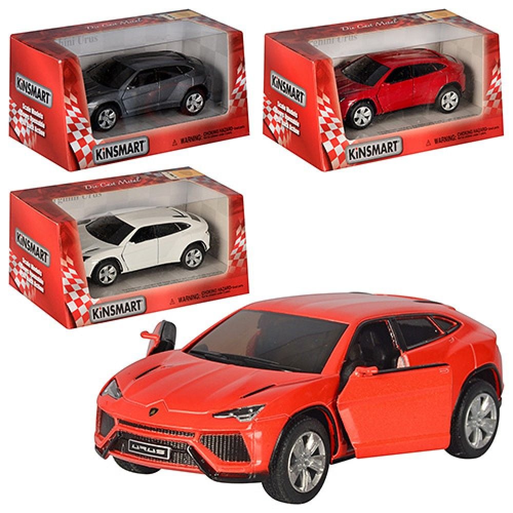 Машина метал 1:38 Lamborghini Urus інерція відкрив двері гум колеса коробка 16*7*8см KT5368W Kinsmart