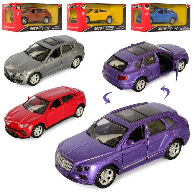 Машина метал 1:36 інерція відкрв двері в коробці 14,5*6,5*6см AS-2096 автосвiт