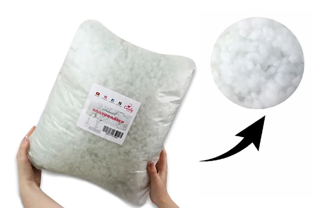 Наповнювач холлофайбер 500г для м'яких іграшок та подушок  білий в пакеті 93500 Candy пряжа