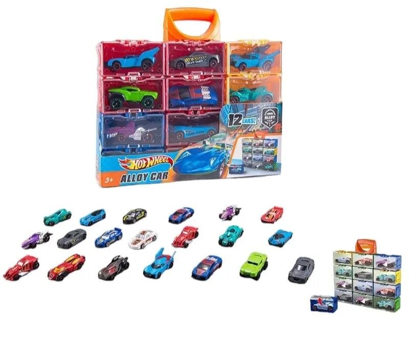 Машина Hot Wheel метал набір 12шт в кейсі 25*19*4,5см HW-138 Китай
