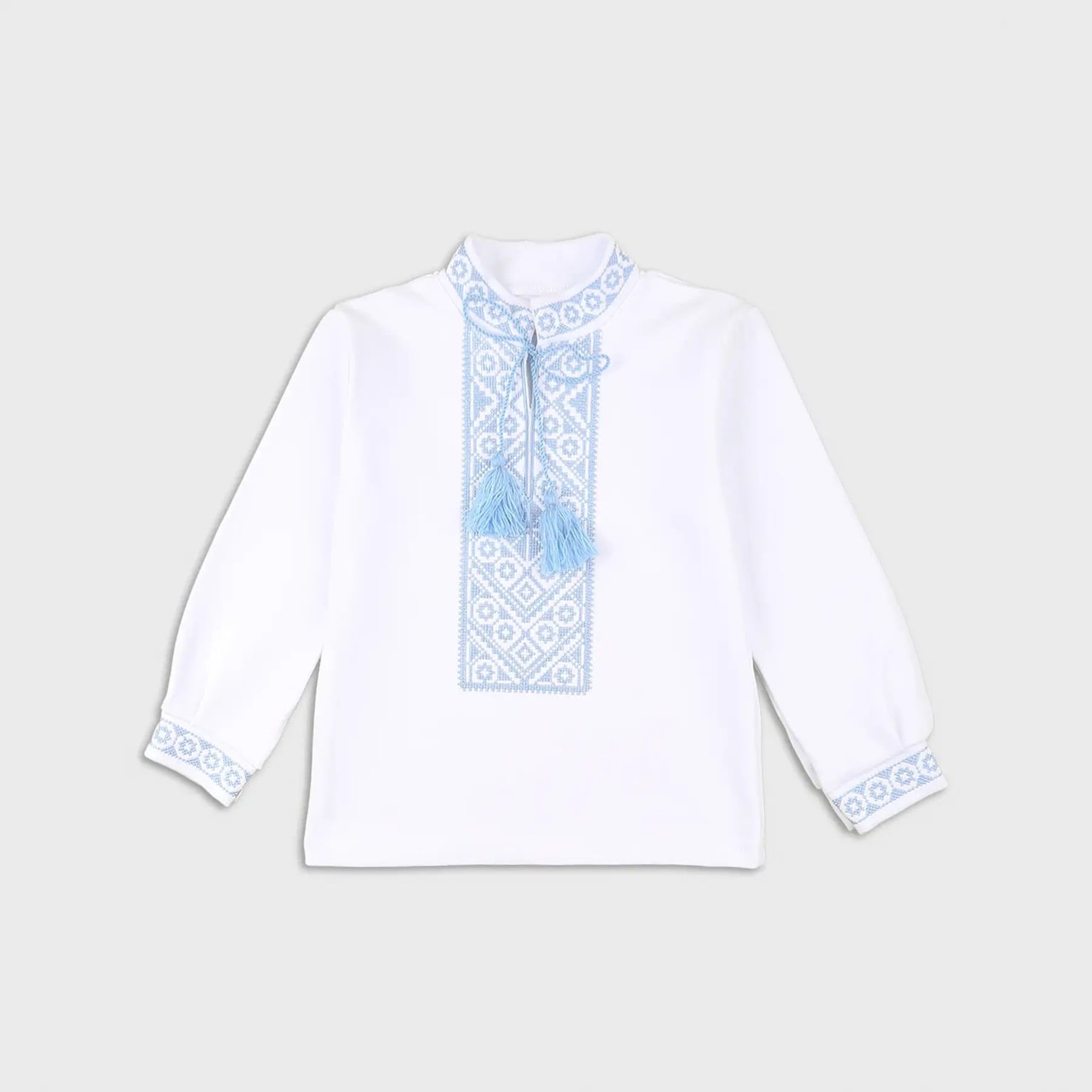 Вишиванка для хлопчика 134р біла з малюнком 791-212-134 Фламінго 134р