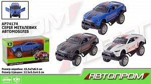 Машина метал джип 3 кольори 1:32  відкр двері в коробці 15,5*8,5*6,8 см AP74174 Автопром