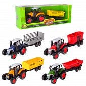 Трактор з причепом 4 види у коробці 24,5*8,5*6,5 см 955-204 Китай