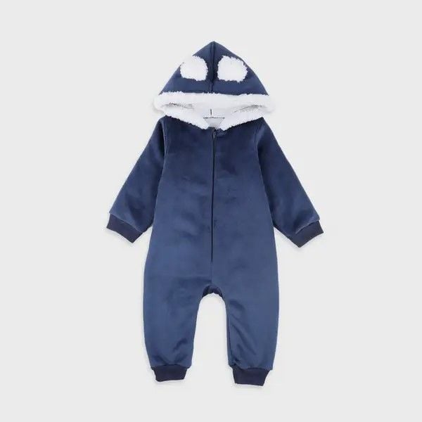 Комбінезон дитячий 86р плюш на хутрі синій 556-912-86 Фламінго 86-44р