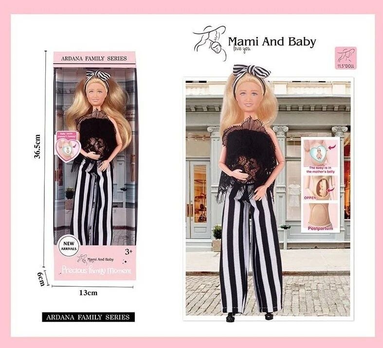 Лялька Mami And Baby вагітна немовля в животі 30см в коробці A803-2 Китай