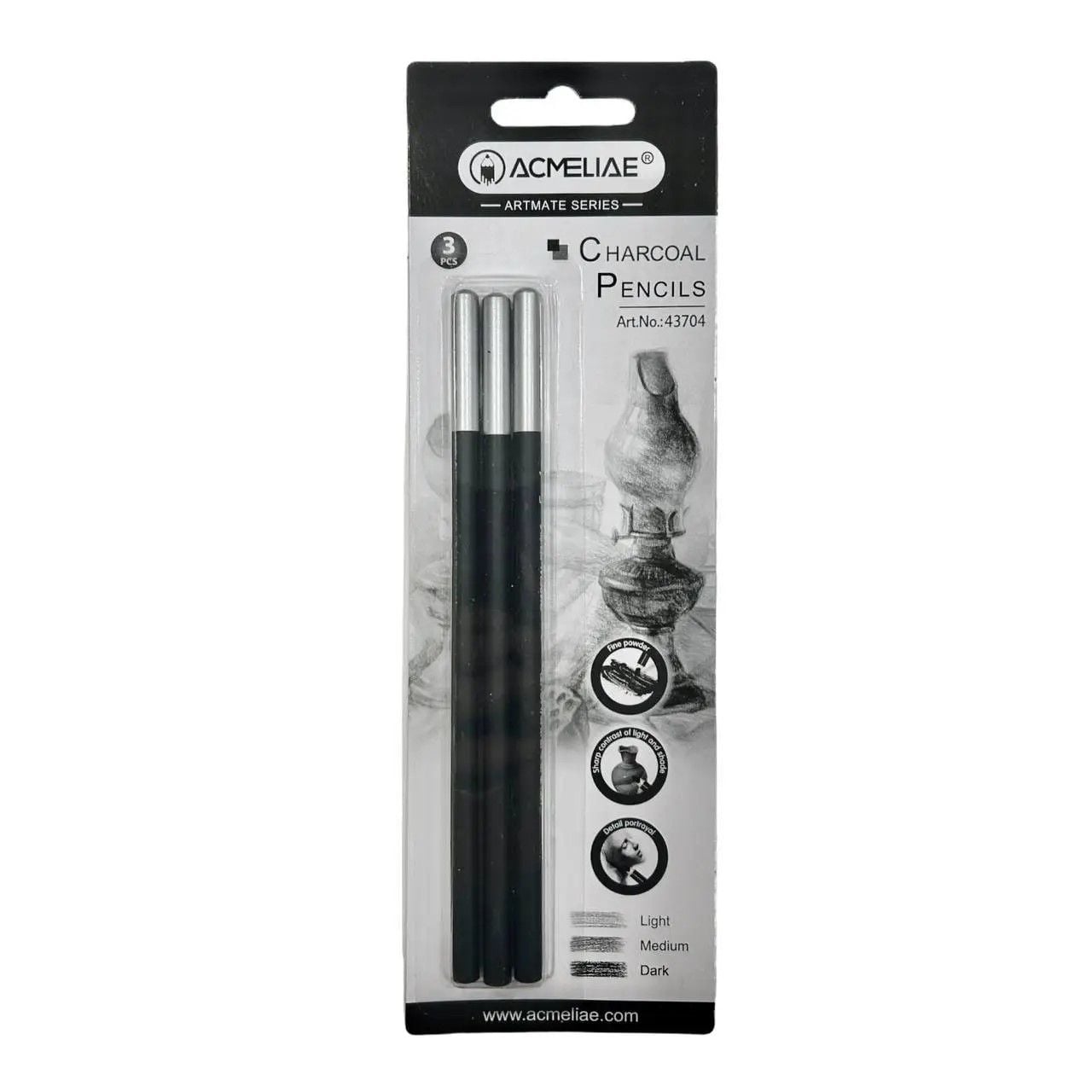 Олівець ч/гр 3шт набір різної твердосді на планшеті 25*8см 43704 Acmeliae