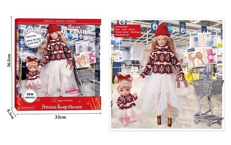 Лялька 2 шт Mami and Baby візочок для покупок аксесуари в коробці 36*33*8см A808A Китай