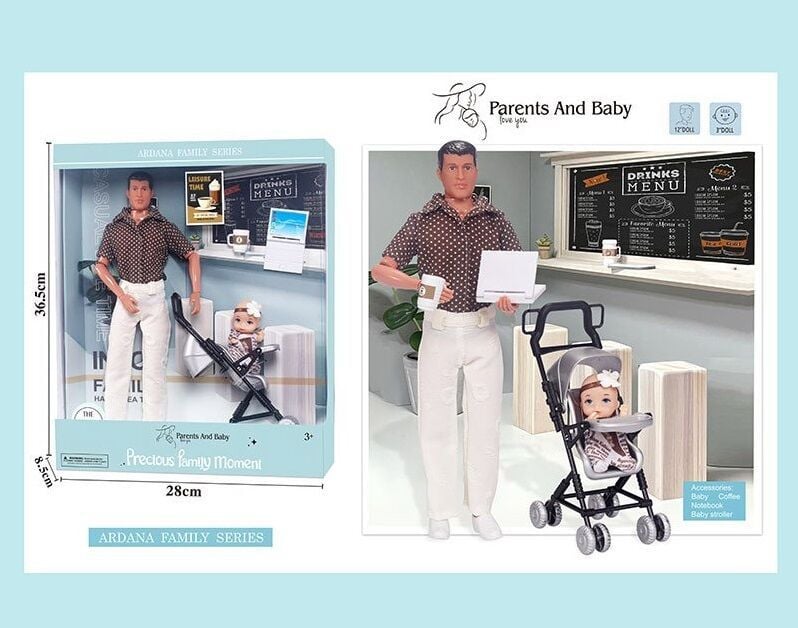 Лялька 2 шт Parents and Baby візочок аксесуари в коробці 36*28*8см A787-2 Китай