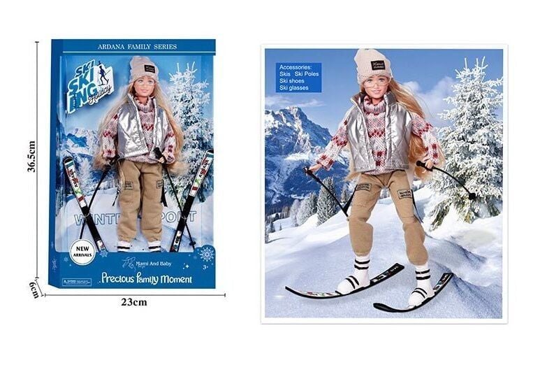 Лялька Mami and Baby шарнірна 32 см лижі аксесуари в коробці 37*23*6см A788A Китай