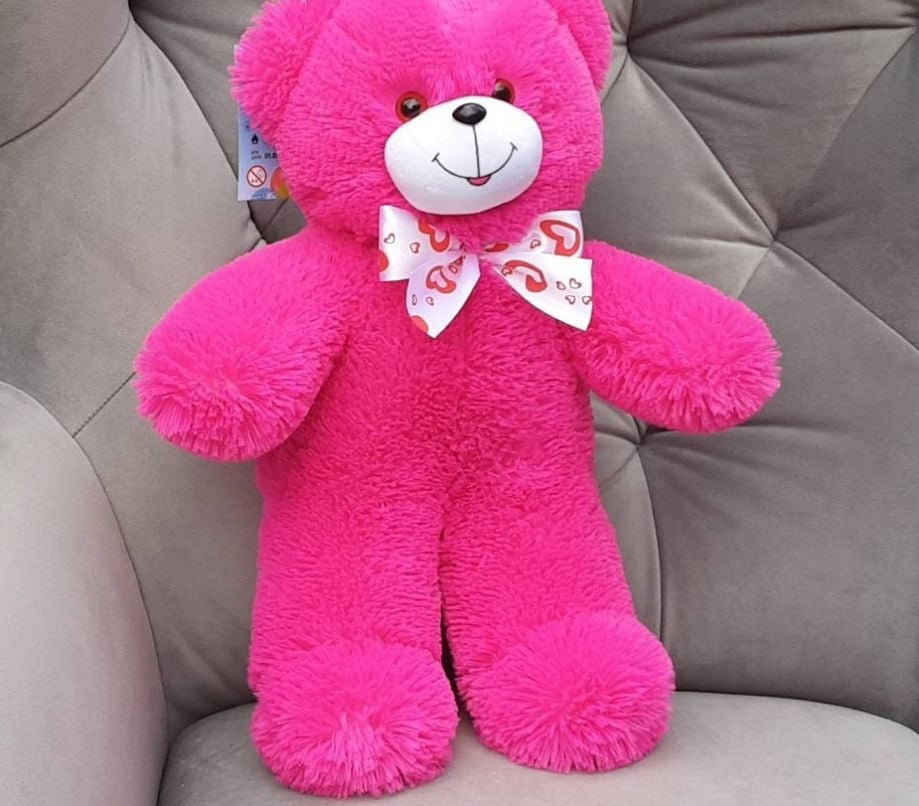 М'яка іграшка Ведмедик Ласунчик 57см малиновий травка Ч161МА чайка