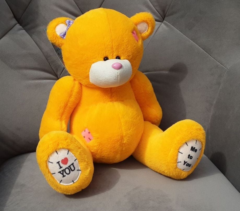 М'яка іграшка ведмедик Тедді дівчинка 52см жовтий Ч499ДЖ чайка